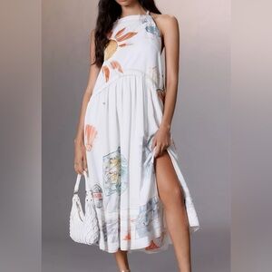 Anthropologie PILCRO Twofer Sleeveless Midi Dress Cotton Coastal Beach Vacation